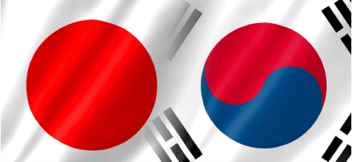 日本と韓国の国旗